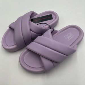 No Boundaries Women’s size 8 Lavender Crossband Slide Sandals NEW!